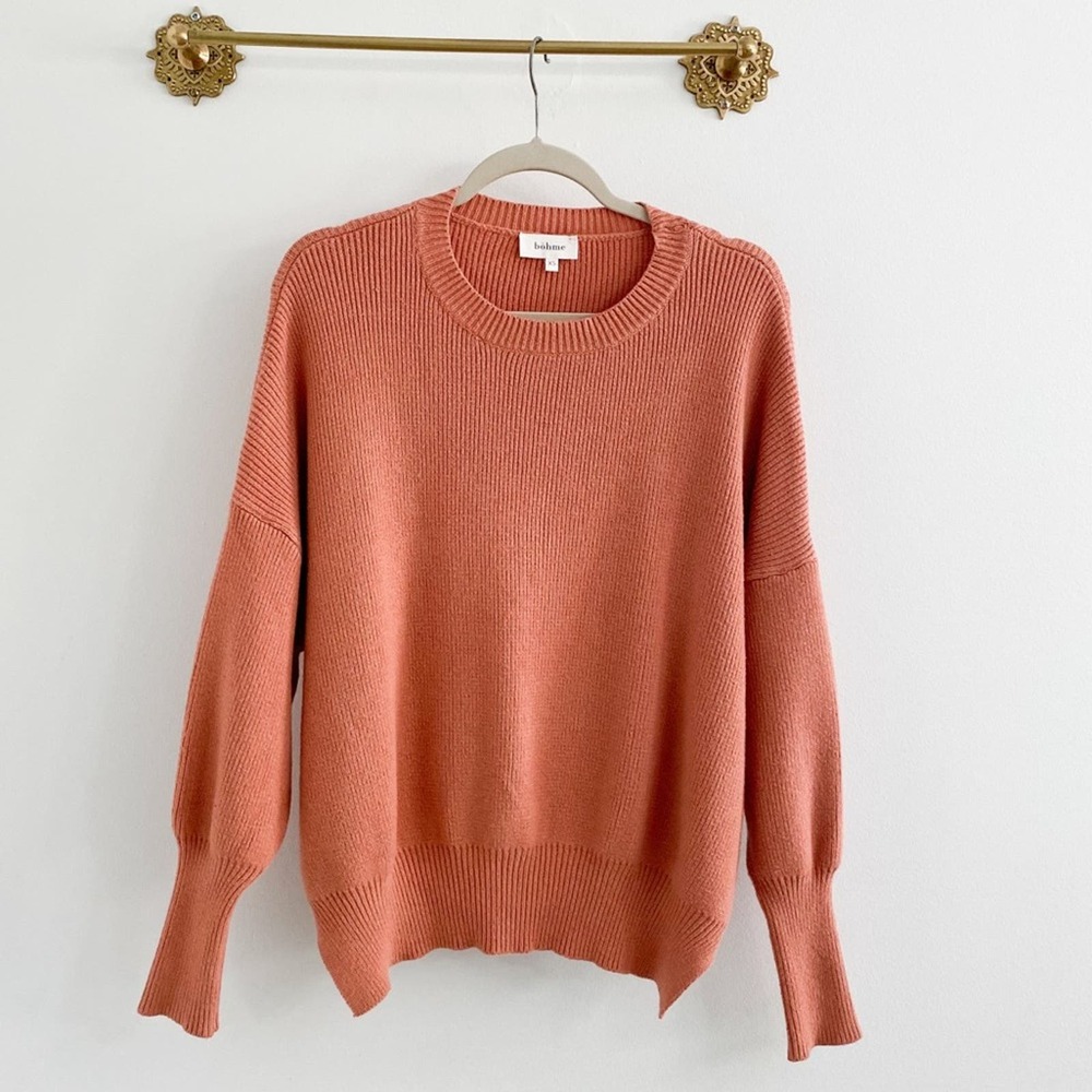 Bohme Oversized Salmon Pink Boxy Sweater
